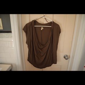 Free People Cowl Neck Army Green Top